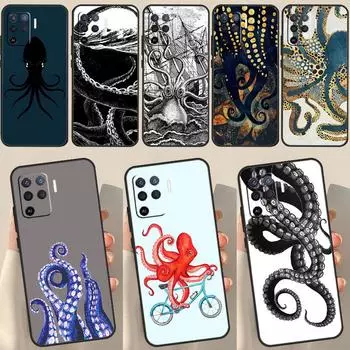 Чехол «Осьминог» для OPPO A1K A3S A5S A15 A16 A52 A72 A5 A9 A31 A53 A83 A91 A93 A54 A74 A94, чехол-капа OPPO A74 4G