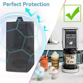 Чехол от пыли с ручкой, устойчивый к ультрафиолетовому излучению, водонепроницаемый, простая установка, антистатический чехол от пыли для Ninja CREAMi Deluxe NC501/NC299AMZ/NC301 чёрный