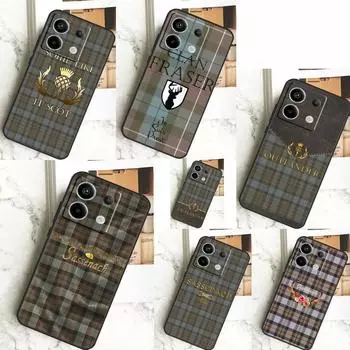 Чехол Outlander Fraser в клетку тартан для Xiaomi Redmi Note 13 Pro 12 11 9 10 12S 11S 10S 9S Redmi 13 12 10C 12C 13C Redmi Note 9S