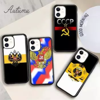 Чехол-панель с российским флагом для iPhone 11 12 13 14 Pro Max mini X XR XS SE 2020 6S 7 8 Plus Samsung Galaxy S21 S22 iPhone 6plus