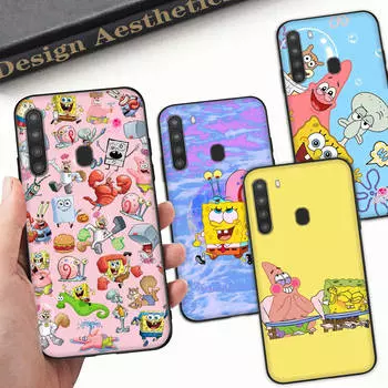 Чехол PB4 SpongeBob PatrickBlack Sofe для Xiaomi Poco X6 X4 M5 M6 F5 F6 C65 C55 C50 C51 C40 Pro Redmi 14C A3X 13C 12C 11T 10A 9C Note 7 6 8A Plus Redmi 12C эбеновый