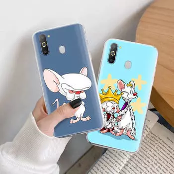 Чехол Pinky and the Brain TPU для iPhone XR 7 8 14 15 11 12 13 X XS Pro Max Xiaomi Redmi 13C Note 9 Samsung A22 S23 S24 Ultra Plus VIVO Samsung S10 аэро