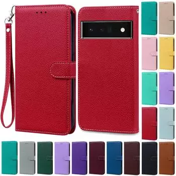 Чехол Pixel 6/6Pro/6A для Google Pixel 6 Pro, кожаный чехол-кошелек, чехол для Google Pixel 6A, защитный чехол-книжка For Pixel 6 светло-фиолетовый