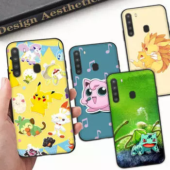 Чехол PK13 Lovely PokemonBlack Sofe для Xiaomi Poco X6 X4 M5 M6 F5 F6 C65 C55 C50 C51 C40 Pro Redmi 14C A3X 13C 12C 11T 10A 9C Note 7 6 8A Plus Redmi Note 12 4G ирис