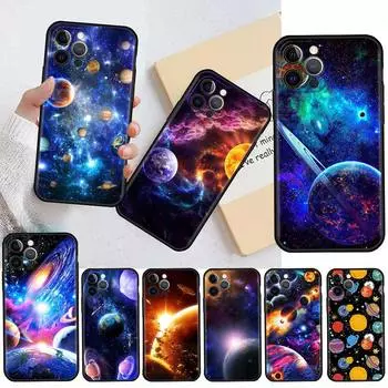 Чехол «Планеты Космос Венера Солнце Марс» для Apple iPhone 11 13 12 Pro 7 XR X XS Max 8 6 6S Plus 5 14 SE 2020 13Pro черный чехол для телефона iPhone 6 6S