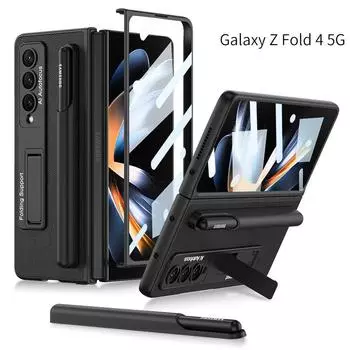 Чехол-пленка в виде ракушки, держатель для ручек, слот для Samsung Galaxy Z Fold 4, 5g, чехол с невидимым кронштейном, чехол против падения для Z Fold4 Capa No S Pen