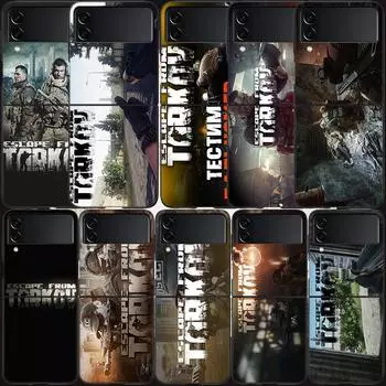 Чехол «Побег из Таркова» для Samsung Galaxy Z Flip 3 Flip 5 4 5G, черный жесткий чехол для мобильного телефона Samsung Z Flip 5 5G, роскошный корпус из ПК Samsung Z Flip 5 5G