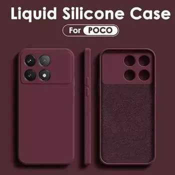 Чехол Poco X6 Pro, роскошный жидкий силиконовый мягкий чехол для Xiaomi Poco X6 Pro Poco X 6 Pro X6Pro Pocox6 Pro 5G, противоударный чехол на заднюю панель For Poco X6 Pro чёрный