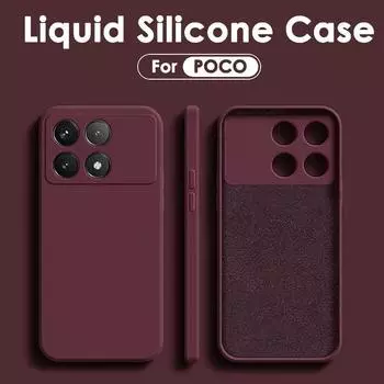 Чехол Poco X6, роскошный жидкий силиконовый мягкий чехол для Xiaomi Poco X6 Pro Poco X 6 Pro X6Pro Pocox6 Pro 5G, противоударный чехол на заднюю панель For Poco X6 Pro