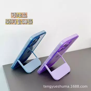 Чехол-подставка для iPhone 13 из прозрачного ТПУ Creative Stool с защитой от падений для Apple 12 Pro Max 14 розовый