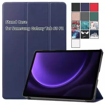 Чехол-подставка для Samsung Galaxy Tab S9 FE, чехол 10,9 дюйма из искусственной кожи, автоматический чехол для сна для Funda Galaxy Tab S9 FE, чехол X510 X516 X516B красный