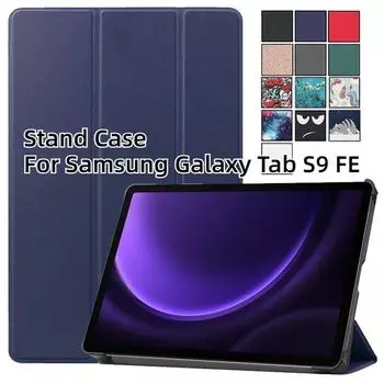 Чехол-подставка для Samsung Galaxy Tab S9 FE, чехол 10,9 дюйма из искусственной кожи, автоматический чехол для сна для Funda Galaxy Tab S9 FE, чехол X510 X516 X516B красный