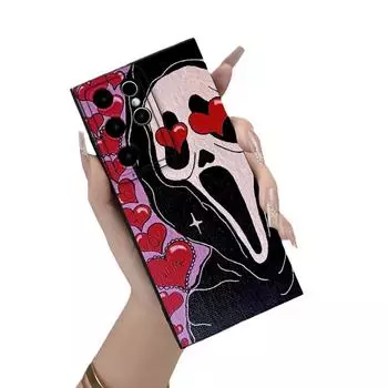 Чехол-подставка для Samsung S23A55 Love Ghost Face с рисунком от падения Samsung S20 FE чёрный
