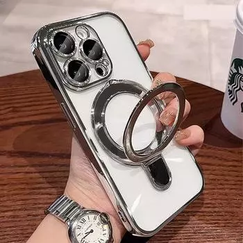 Чехол-подставка для телефона с рамкой для iPhone 15 14 13 12 11 Pro Max Plus, роскошный защитный чехол для объектива с магнитным покрытием For 12 Pro Max