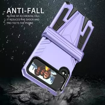 Чехол-подставка для телефона с защитой от отпечатков пальцев для Samsung Galaxy Z Flip4 5g Flip 4, защитный чехол от пыли for Samsung Z Flip 4 фиолетовый