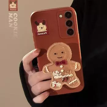 Чехол-подставка для телефона Samsung Galaxy A54 A13 A12 A14 S24 S23 Ultra S22 Plus A53 A23 A21S S23+ 3D Gingerbread Man Жесткий противоударный чехол для телефона из ПК A53-5G