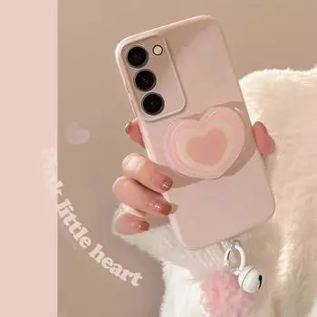 Чехол-подставка для телефона Samsung Galaxy A54 A13 A12 A14 S24 S23 Ultra S22 Plus A53 A23 A21S S23+ 3D Pink Love Heart Жесткий противоударный чехол для телефона из ПК A53-5G