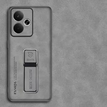 Чехол-подставка из овчины для телефона Realme GT 7, противоударный матовый бампер, магнитный держатель, задняя крышка для Realme GT7 T GT7Pro NEO 7 SE For Realme GT7 серый