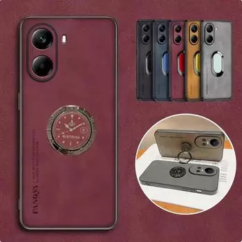 Чехол-подставка из овчины с кольцом для телефона Xiaomi POCO X7 Pro X7Pro, матовая защита линз, силиконовая задняя крышка для Redmi Turbo 4 POCO X7 серый