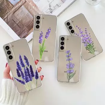 Чехол-подставка с фиолетовым цветком и лавандой для Samsung Galaxy Note 20 Ultra 8 9 10 Plus S20 FE S22 S21 Ultra Note 10 Plus, силиконовая сумка Samsung Note 20 5G