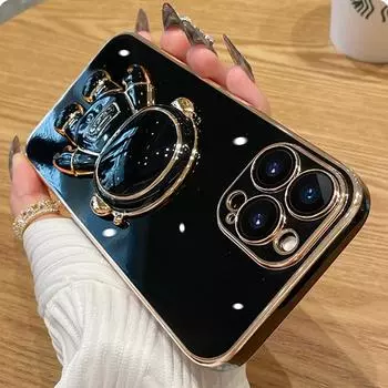 Чехол-подставка с изображением астронавта для iPhone 16 11 12 13 14 15 Pro Max Plus X Xs Xr Mini 16pro 14plus Iphone16, силиконовый чехол-подставка For iPhone 16