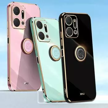 Чехол-подставка с кольцом для OPPO Realme C21Y C11 C55 C35 C33 C31 10 9i A54 A74 A94 A74 A94 A76 A57 A77 5G 4G A36, роскошный мягкий силиконовый чехол For OPPO Realme C55 розовый
