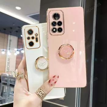 Чехол-подставка с кольцом для Xiaomi Redmi Note 10 11 Pro Plus 5g 4g, роскошный силиконовый чехол с покрытием Note11 Note10 S 11pro 11s 10s Redmi Note 11