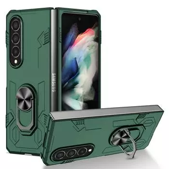 Чехол-подставка с кольцом и точным вырезом для Samsung Galaxy Z Fold 4 5g Fold3 Fold 2 3 Fold4 Fold2, чехлы с защитой от падения for Galaxy Z Fold 2 небесно-голубой