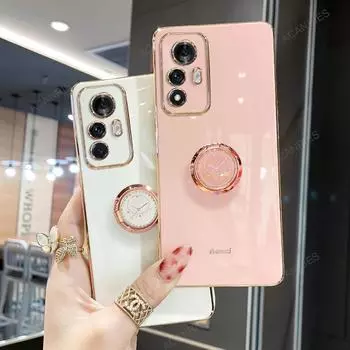 Чехол-подставка с кольцом Mi12t для Xiaomi Mi 12t Pro 5g 12 Lite Xiaomi12 T 12lite, роскошная силиконовая задняя крышка с покрытием Xiomi 12x 12s for mi 12t