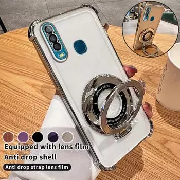 Чехол-подушка безопасности с магнитной подставкой и противоударным покрытием для VIVO Y78 Y77 Y77E Y16 Y17 Y18 Y35 Y20 Y21S Y52S Y76S Y200i Y200 X70 X80 X90 X100 Pro S15 S17 S18 S19 Pro Vivo Y52S чёрный