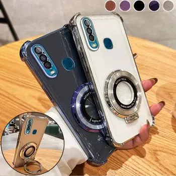 Чехол-подушка безопасности с магнитной подставкой и противоударным покрытием для VIVO Y78 Y77 Y77E Y35 Y20 Y21S Y16 Y17 Y18 Y52S Y76S Y200i Y200 X70 X80 X90 X100 Pro S15 S17 S18 S19 Pro Vivo Y52S чёрный