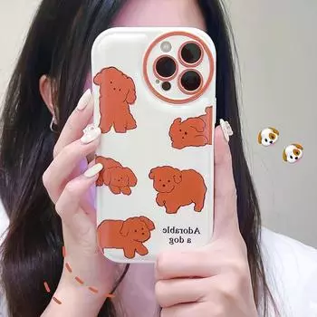 Чехол-подушка для iPhone 15 с изображением мультяшной собаки; Apple 14 Pro, 12/11 совместимый, силиконовый чехол для 20 поколения iPhone 12 Pro Max