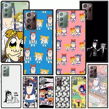 Чехол Pop Team Cute Pipi для Samsung Galaxy Note 20 Ultra 10 Lite 9 8 A53 A52 A12 S22 S21 FE S20 Plus, силиконовый черный чехол для телефона Samsung Note 20