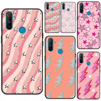 Чехол preppy stars lightning pink для OPPO Realme 8 Pro 8i 9i GT Neo2 Master C21 для OnePlus 10 9 Pro Nord2 8T 9R Coque Realme GT(Neo)