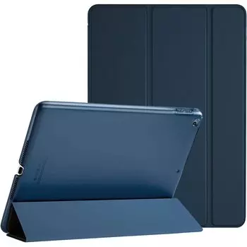 Чехол ProCase для iPad, умный ультратонкий чехол-подставка Folio, защитный чехол, прозрачная матовая задняя крышка, совместимая с iPad 6-го поколения (2018), 5-го поколения (2017) тёмно-синий