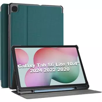 Чехол ProCase для Samsung Galaxy Tab S6 Lite, держатель для ручки, подставка, чехол-книжка, Smart Cover, совместимый с Galaxy Tab S6 Lite, выпущен в 2022 году, выпущен в 2020 году, бирюзовый
