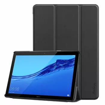 Чехол ProCase HUAWEI MediaPad T5 с функцией подставки, твердый чехол, смарт-чехол, подходит для MediaPad T5 2018, черный 10,1 AGS2-W09, модели с тремя сгибами 10,1 (2019