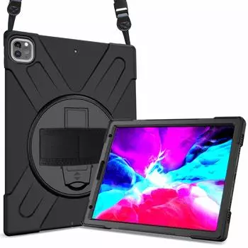 Чехол ProCase iPad Pro Shoulder Case 2020 Cover Stand Совместимость с iPad Pro inch 4th Generation 2020 3rd Generation 2018 Black 12.9 2018, ударопрочный/задняя часть