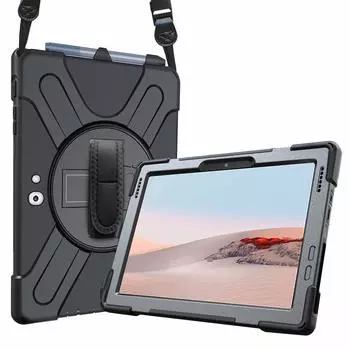 Чехол ProCase Surface Go Shoulder Case, противоударный чехол из ТПУ, защита от дурака, вращающаяся подставка, ручка, ремешок, черный 4/3/2/1 (2023/2021/2020/2018) 10,5 , чёрный