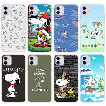 Чехол PT80 Cute Snoopy для Samsung A04 A14 A23 A34 A54 M23 M33 M52 M53 Realme 10 9 C30S C35 C55 VIVO Y02S Y21 Y33S Y51 X80 Pro Прозрачный чехол Infinix Hot 9 Pro бездна