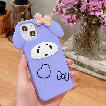 Чехол-пузырь для телефона iPhone11 12 Pro Max Mini XR X XS 7 8 6 Plus SE 2020, силиконовый чехол с 3D мультяшной собакой для девочек For iPhne 6/6s фиолетовый