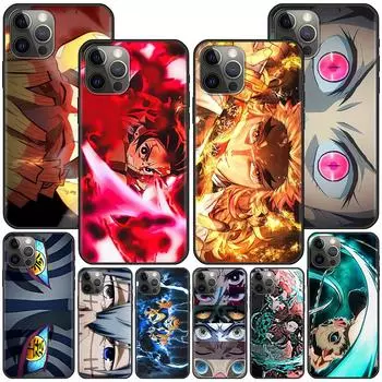 Чехол японского аниме «Убийца демонов» для Iphone 14 11 13 Pro Max 12 Mini Xr 7 8 Plus Se 2020 Xs 6 6s + черный мягкий чехол для телефона iPhone 14 Pro Max