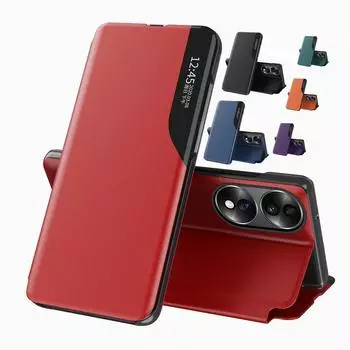 Чехол-раскладушка Smart View для Honor 90 Smart 70 X7b X8B X9B X9A Magic 6 Lite 50 Pro 5G Book Protective Cover Fundas Coque Capa For Honor X8b красный