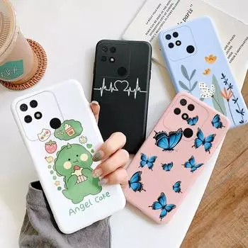 Чехол Redmi 10C, силиконовая задняя крышка, розовые цветы, милый чехол для телефона с динозавром, чехол для Xiaomi Redmi 10C, мягкий бампер, противоударные защитные сумки на заднюю панель Redmi 10C