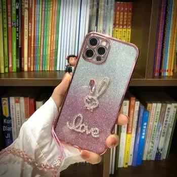 Чехол Redmi K60 Rhinestone Rabbit Girl Cute Gelated Silicone Case Redmi 13C