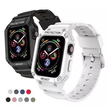 Чехол-ремешок для Apple Watch 45 мм, 44 мм, 49 мм, 41 мм, 40 мм, iWatch Series Ultra 8, 7, 6, 5 SE 4, 3, ремешок, спортивный защитный сменный браслет 38/40/41mm