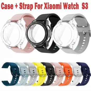 Чехол + ремешок для Xiaomi Watch S3, спортивный браслет для Mi Watch Revolve Active, сменный ремешок для часов