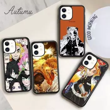 Чехол Rengoku Kyoujurou Demon Slayer для iPhone 11 12 13 14 Pro Max mini XR XS SE 2020 6 7 8 Plus Samsung S21 S22 iPhone 6plus
