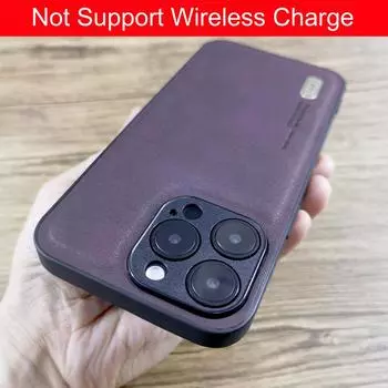 Чехол Retra из искусственной кожи для iPhone 15, 14, 13, 12 Pro Max 15Pro 14Pro ProMax, встроенные металлические пластины, поддержка адсорбции автомобильного крепления For iPhone16 Pro Max