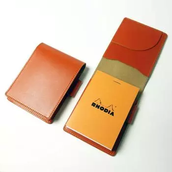 Чехол Rhodia из натуральной кожи с одним блокнотом №11 (оранжевый)